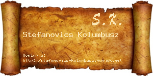 Stefanovics Kolumbusz névjegykártya